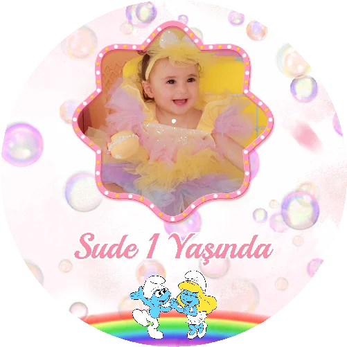 Şirinler Temalı Yuvarlak Açacak Magneti